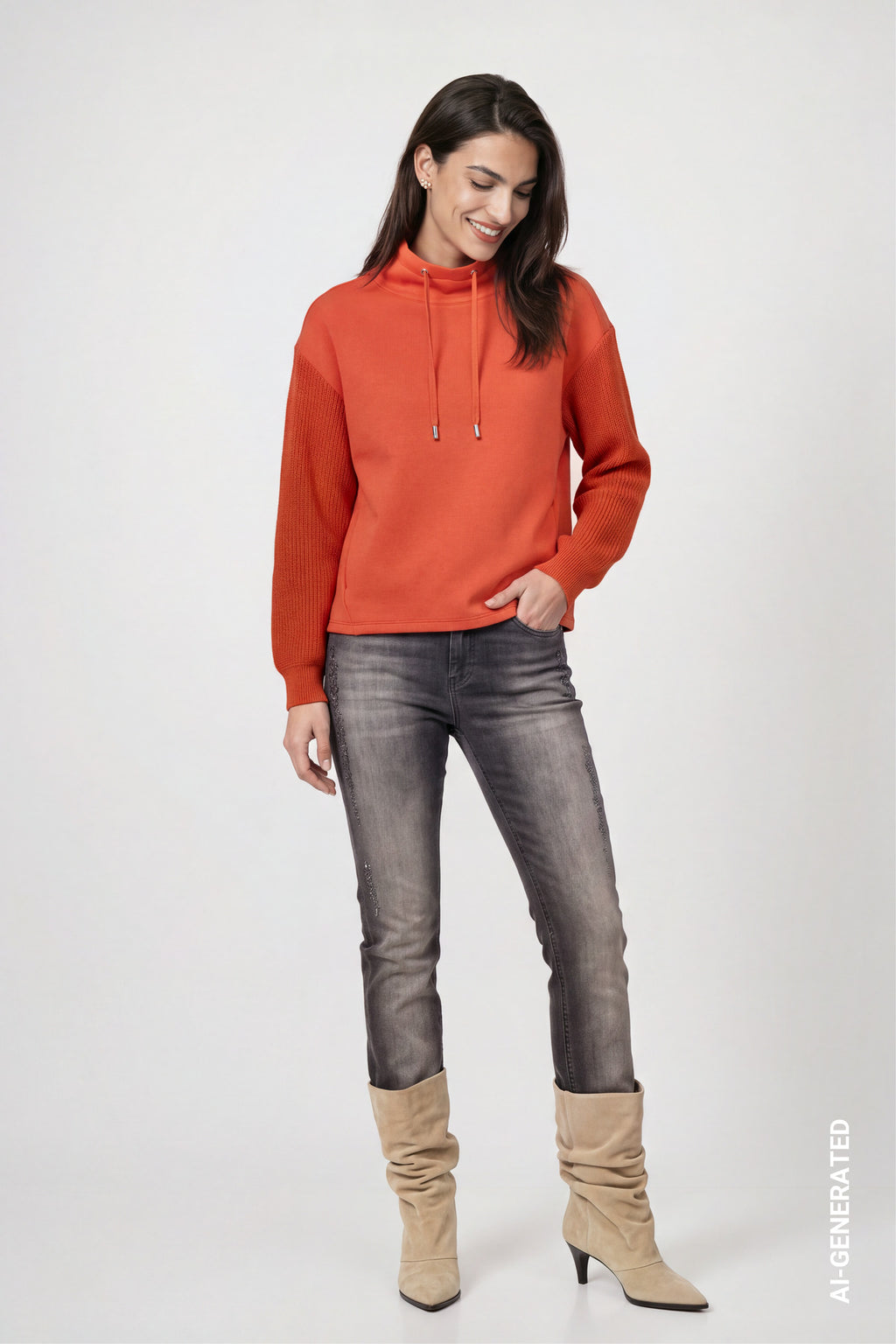 Sweatshirt mit Strickärmeln von Monari