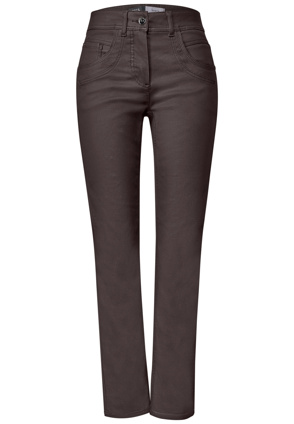 Beschichtete Hose im Slim Fit von Cecil