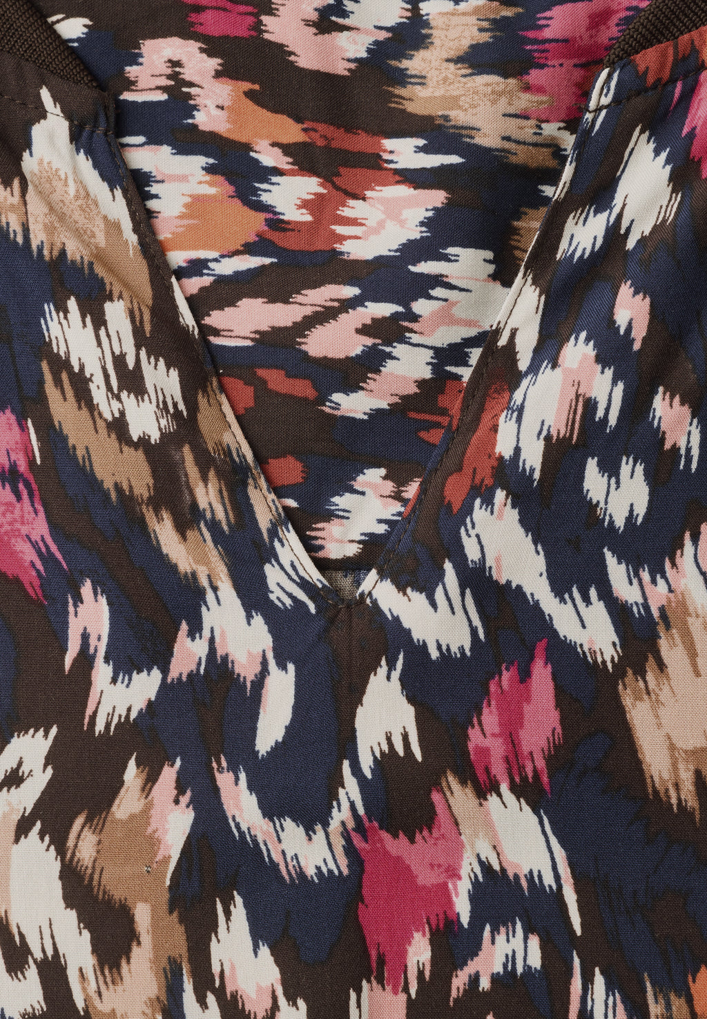 Langarm Bluse mit Split Neck und Print von Cecil