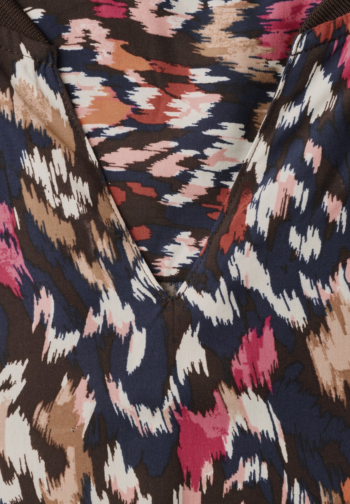 Langarm Bluse mit Split Neck und Print von Cecil