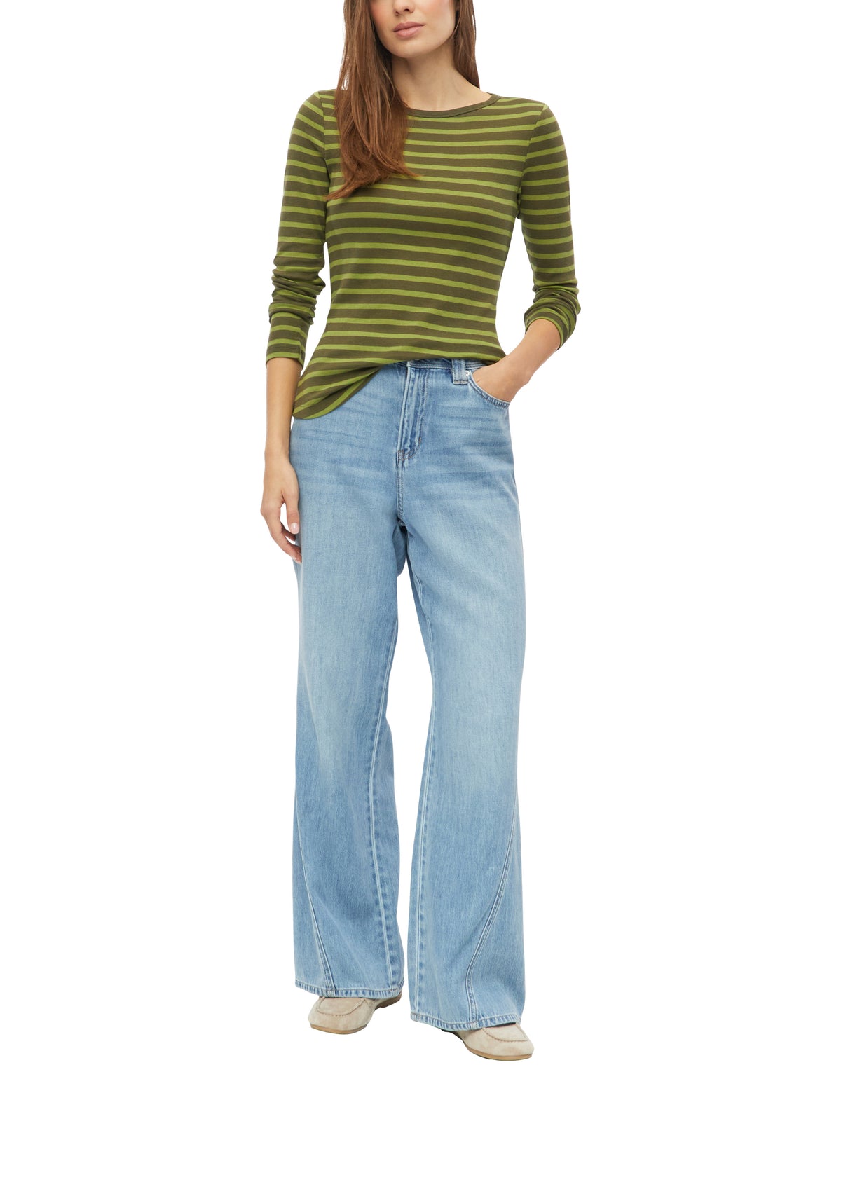 Gestreiftes Longsleeve im Slim Fit von s.Oliver