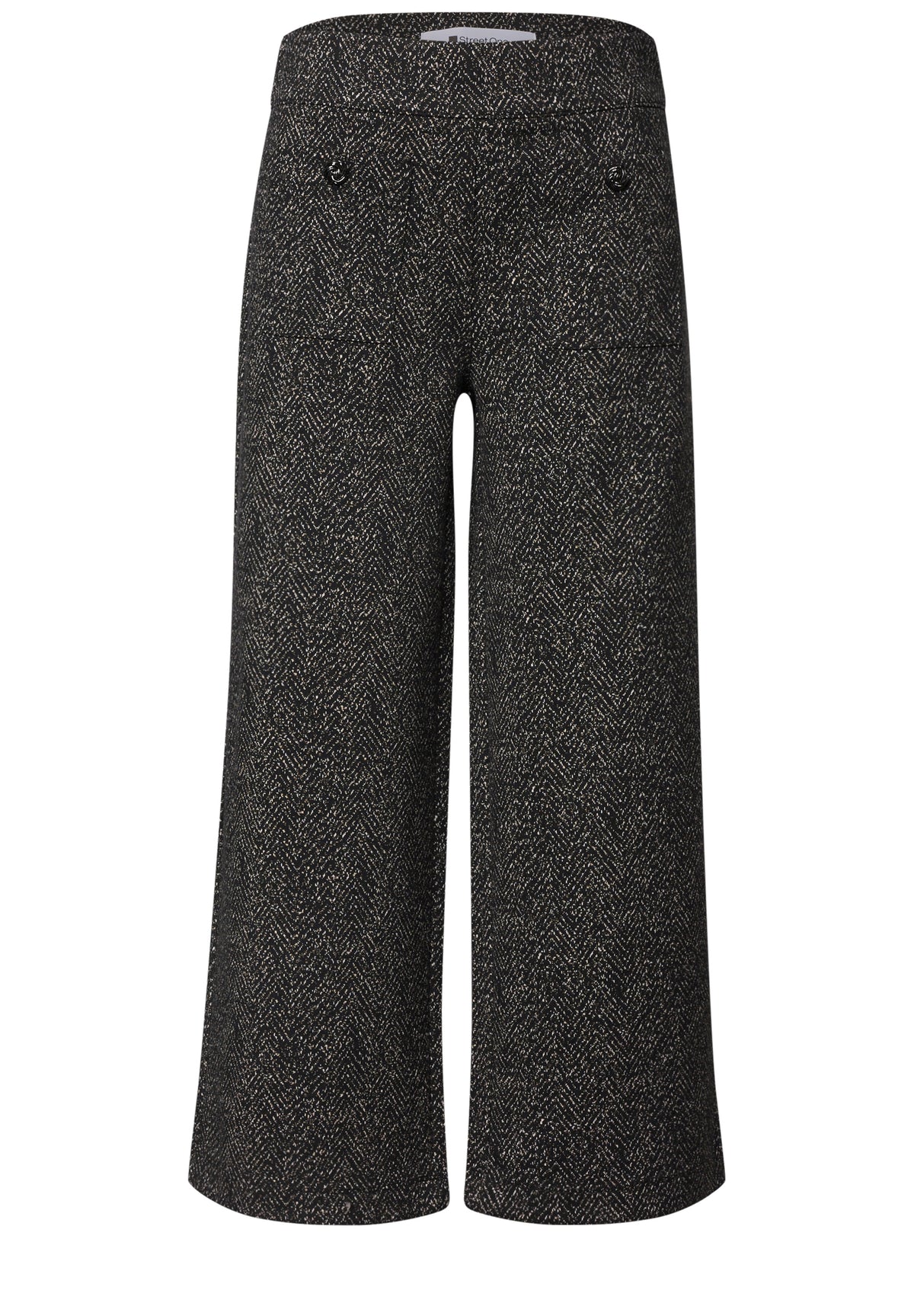 High Waist Wide Leg Hose im Herringbonemuster von Street One