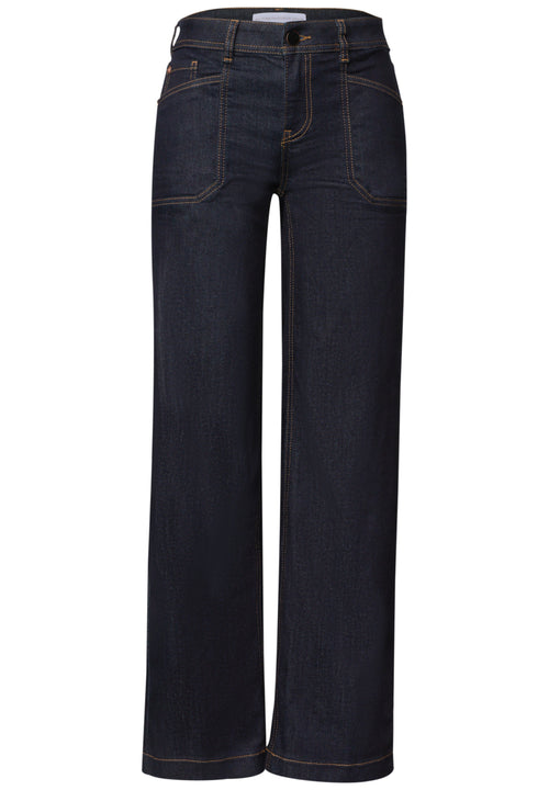 Mid Waist Wide Leg Jeans im Loose Fit