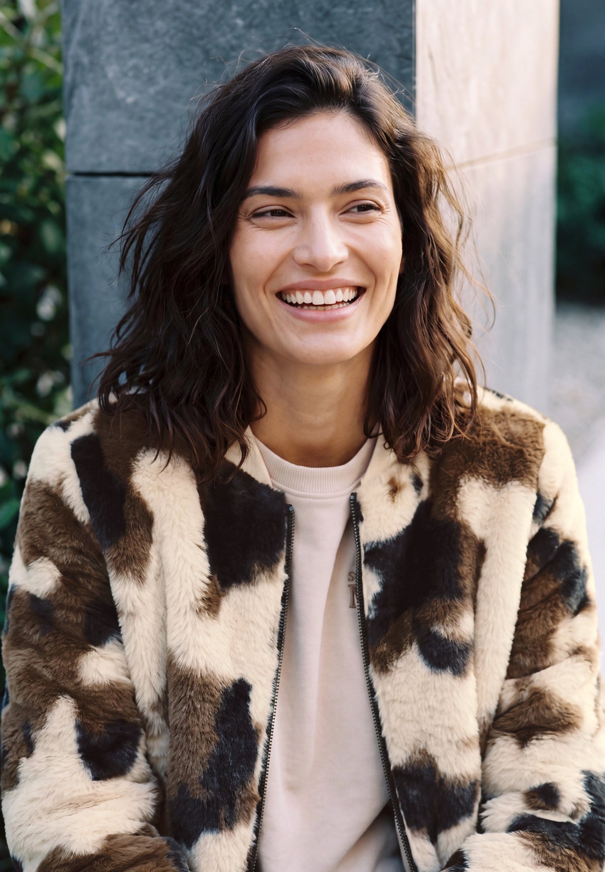 Fake Fur Blouson mit Kuhmuster von Cecil