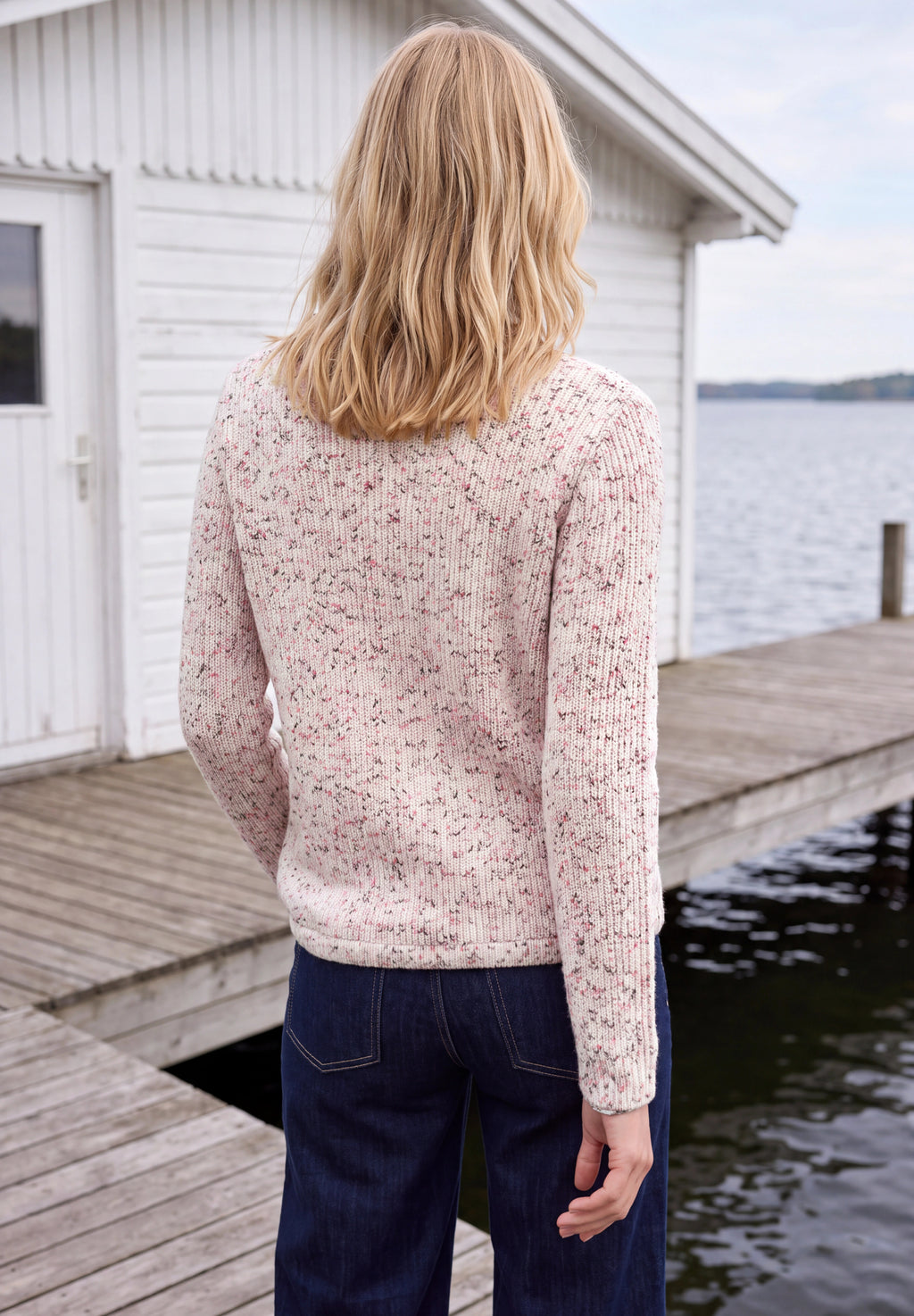 Pullover mit Rundhals und Space Dye Muster von Cecil