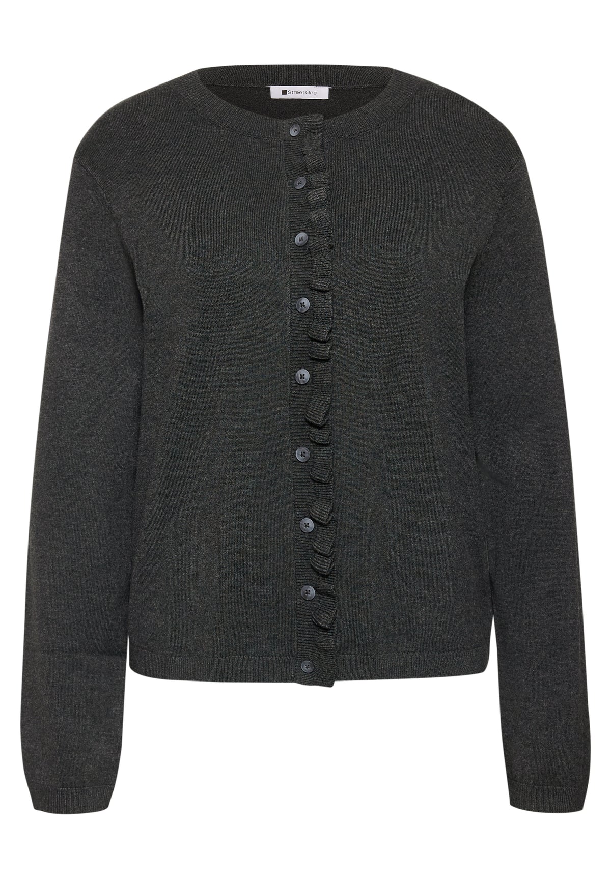 Cardigan mit Rundhals und Rüschendetails von Street One
