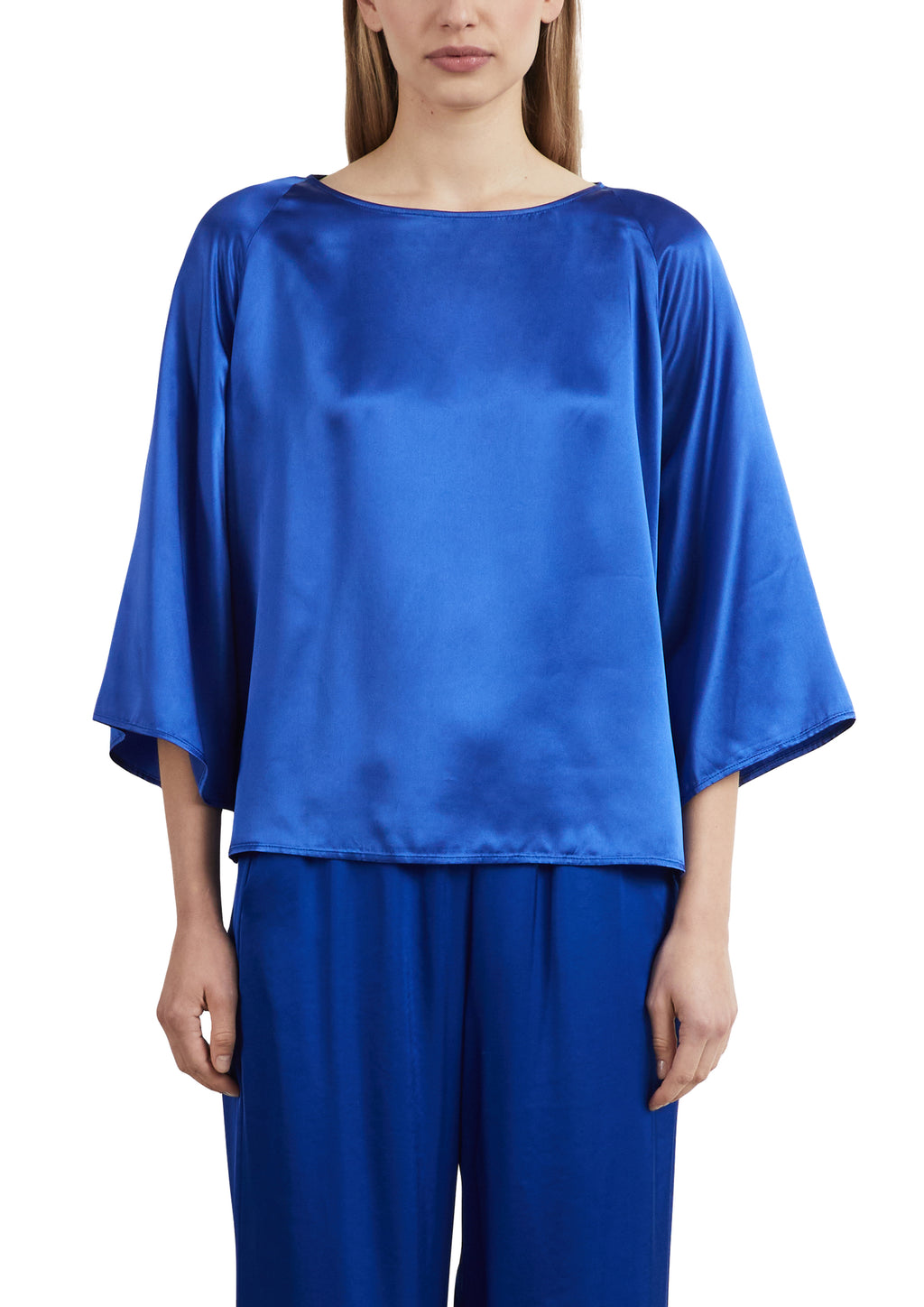 Satin-Bluse mit Raglanärmeln von Comma