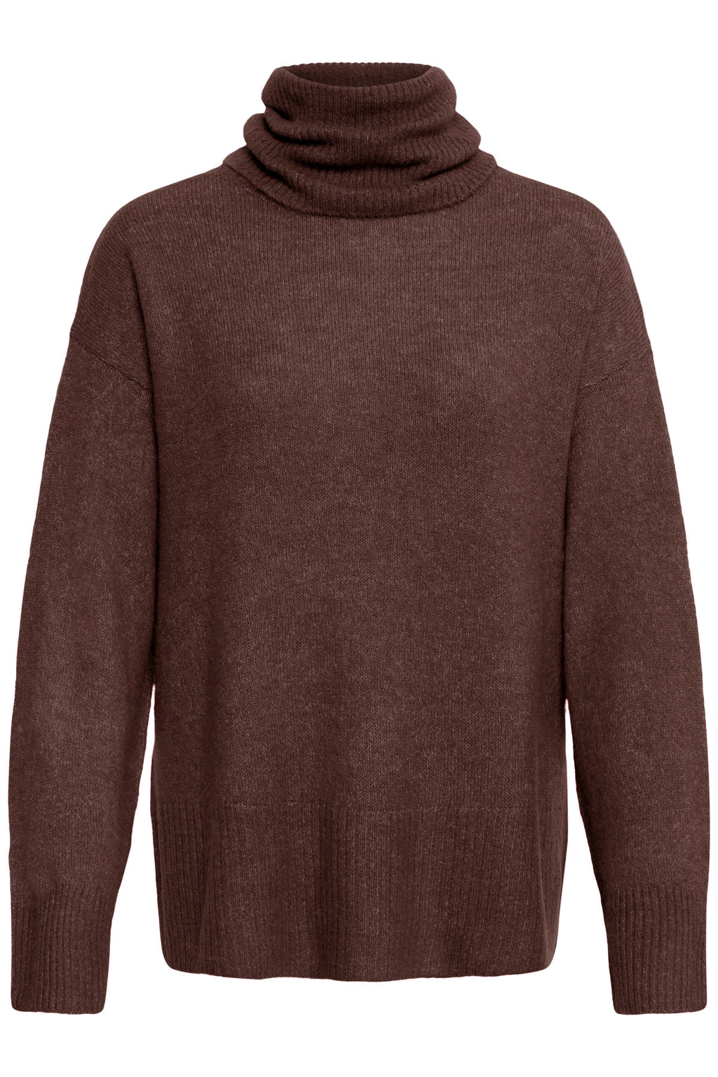 Rollkragenpullover Kamara in Dunkelbraun von ICHI