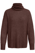 Rollkragenpullover Kamara in Dunkelbraun von ICHI