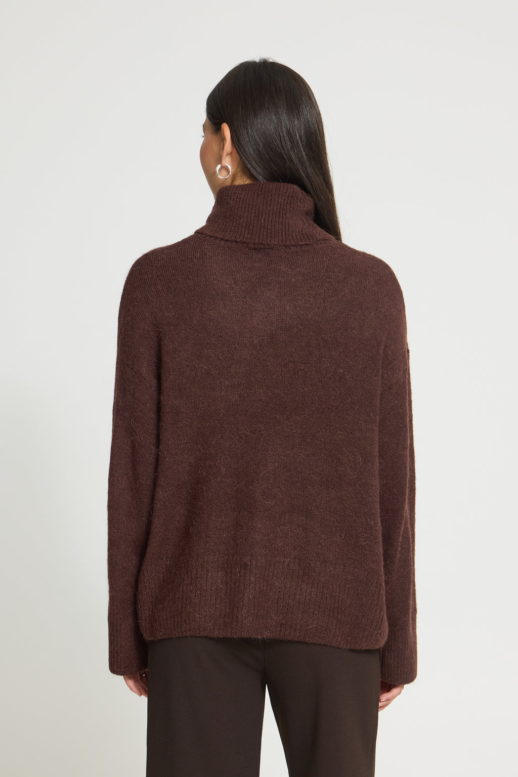 Rollkragenpullover Kamara in Dunkelbraun von ICHI