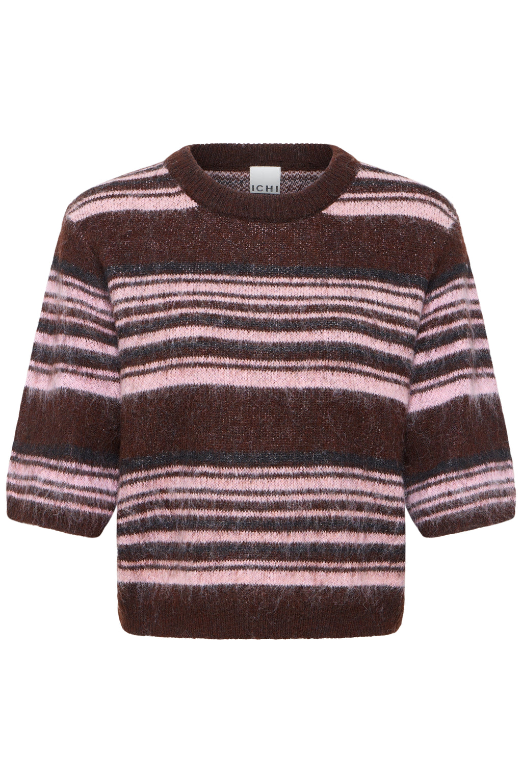 Kurzarm-Strickpullover Allo mit Streifen von ICHI