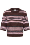 Kurzarm-Strickpullover Allo mit Streifen von ICHI
