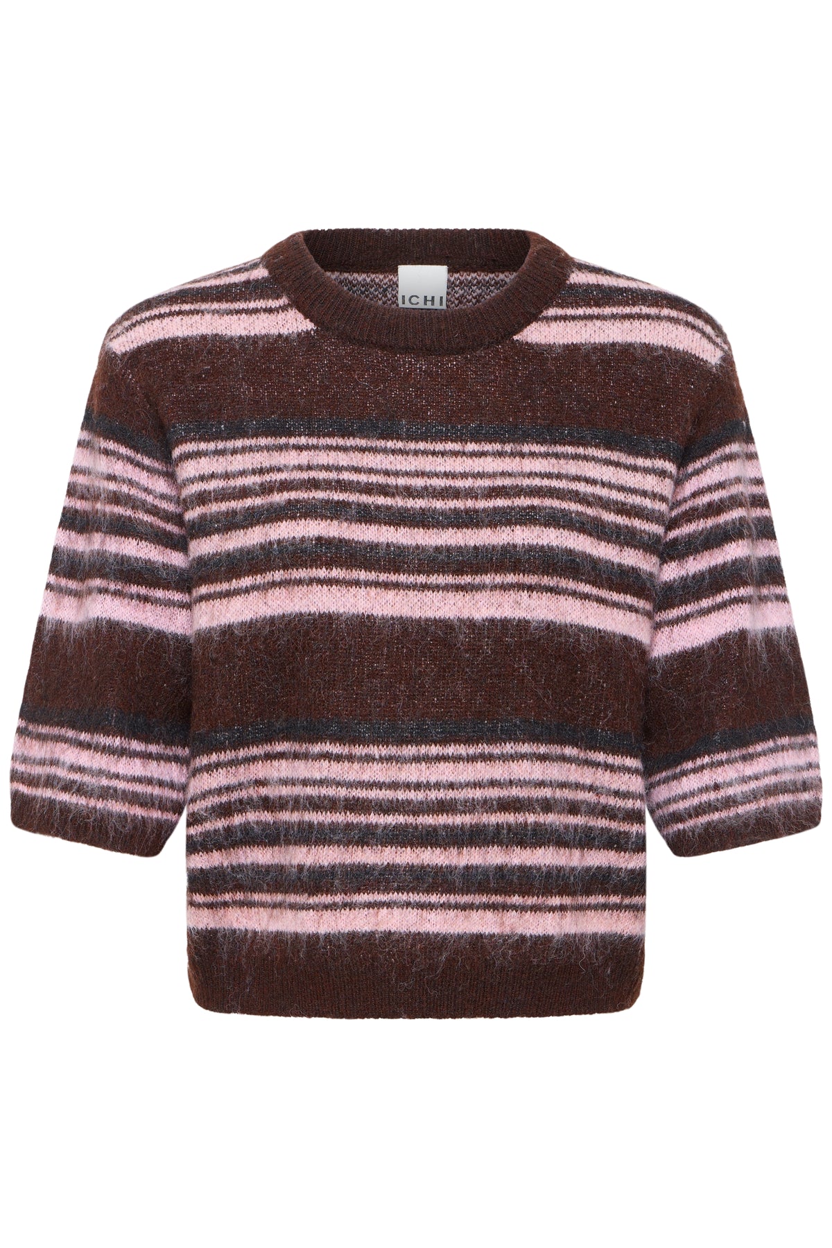 Kurzarm-Strickpullover Allo mit Streifen von ICHI