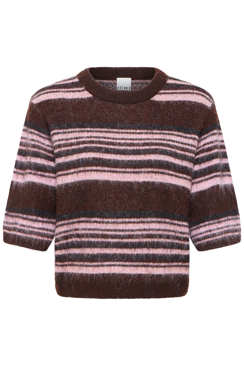 Kurzarm-Strickpullover Allo mit Streifen von ICHI