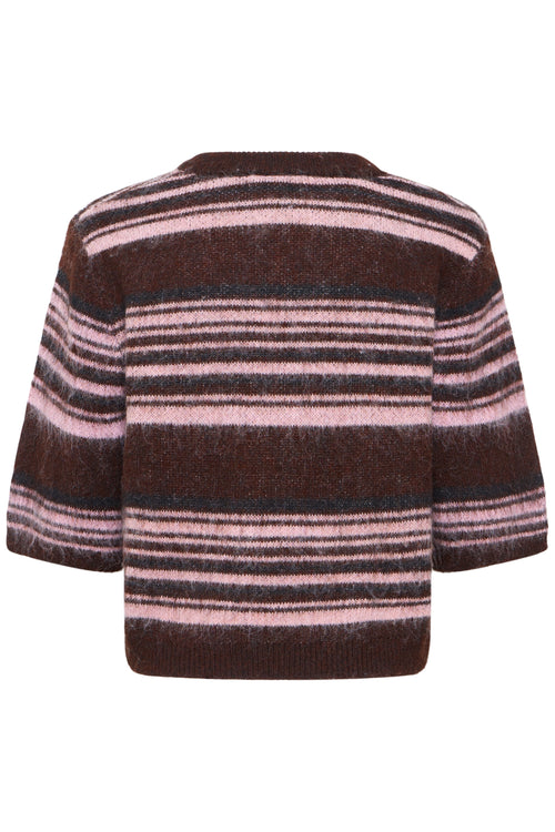 Kurzarm-Strickpullover Allo mit Streifen von ICHI