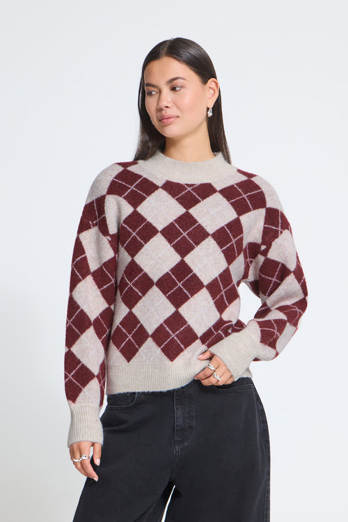 Strickpullover Edeen mit Rautenmuster von ICHI