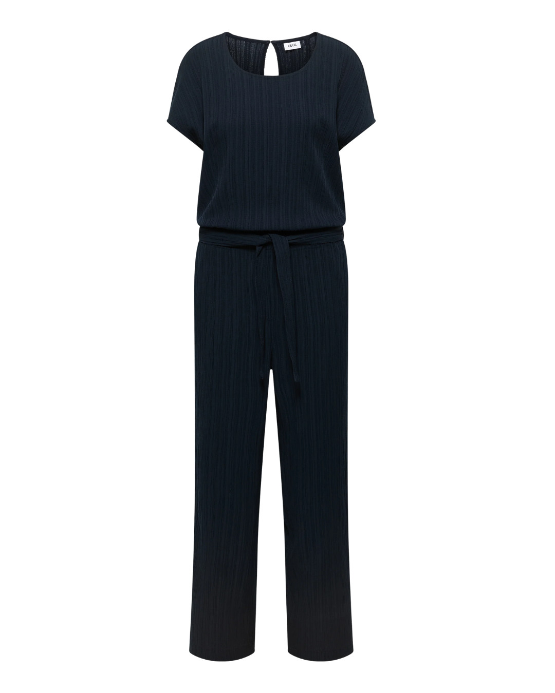Straight Leg Jumpsuit mit Struktur