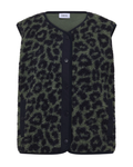 Teddy-Weste mit Softshelldetails und Leo-Muster