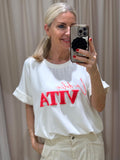 T-Shirt Vita mit 3D-Schriftprint in Weiß von Houy Mode